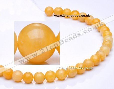 CYJ01 16 inches 4mm round yellow jade gemstone beads Wholesale