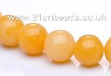 CYJ03 16 inches 8mm round yellow jade gemstone beads Wholesale