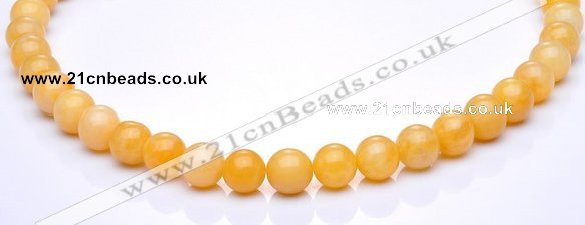 CYJ03 16 inches 8mm round yellow jade gemstone beads Wholesale