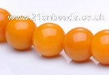 CYJ14 16 inches 12mm round yellow jade gemstone beads Wholesale