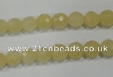 CYJ152 15.5 inches 8mm faceted round yellow jade beads wholesale