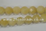 CYJ153 15.5 inches 10mm faceted round yellow jade beads wholesale