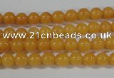 CYJ158 15.5 inches 4mm round yellow jade beads wholesale