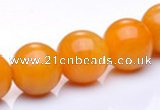 CYJ16 16mm round 16 inches yellow jade gemstone beads Wholesale