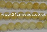 CYJ161 15.5 inches 8mm round yellow jade beads wholesale