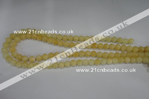 CYJ161 15.5 inches 8mm round yellow jade beads wholesale