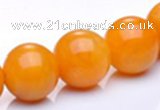 CYJ17 18mm round 16 inches yellow jade gemstone beads Wholesale