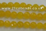 CYJ201 15.5 inches 6mm faceted round yellow jade beads wholesale