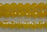 CYJ202 15.5 inches 8mm faceted round yellow jade beads wholesale