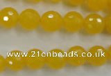 CYJ203 15.5 inches 10mm faceted round yellow jade beads wholesale