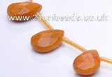 CYJ24 9*13mm faceted teardrop yellow jade beads Wholesale