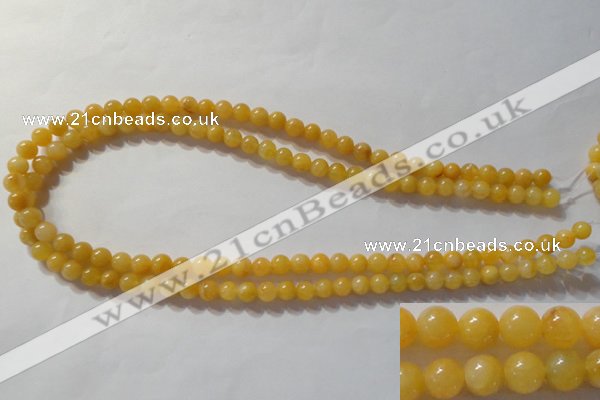 CYJ251 15.5 inches 6mm round yellow jade beads wholesale