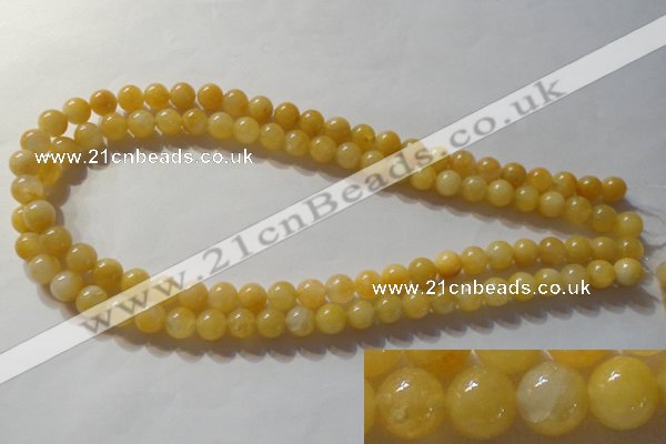 CYJ252 15.5 inches 8mm round yellow jade beads wholesale