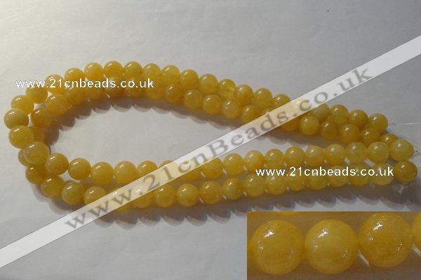 CYJ253 15.5 inches 10mm round yellow jade beads wholesale