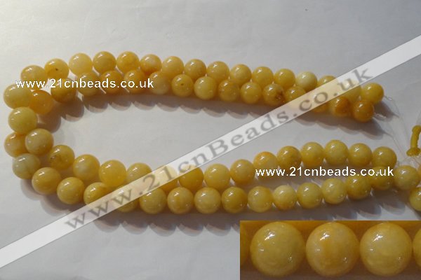 CYJ254 15.5 inches 12mm round yellow jade beads wholesale