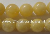 CYJ255 15.5 inches 14mm round yellow jade beads wholesale