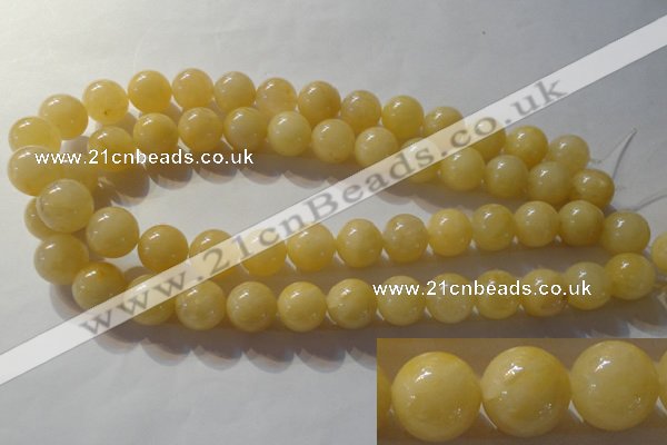 CYJ255 15.5 inches 14mm round yellow jade beads wholesale