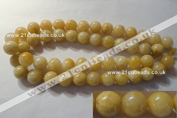 CYJ256 15.5 inches 16mm round yellow jade beads wholesale