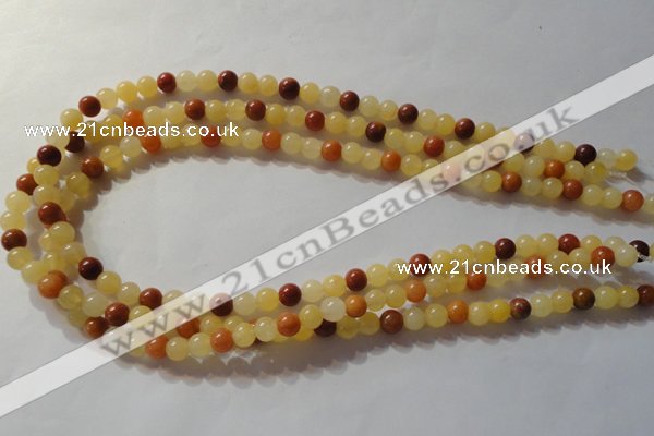 CYJ261 15.5 inches 6mm round mixed color yellow jade beads wholesale