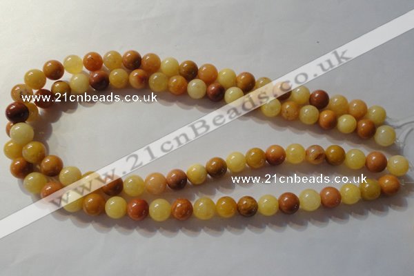 CYJ263 15.5 inches 10mm round mixed color yellow jade beads wholesale