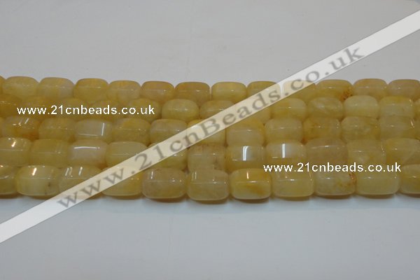 CYJ270 15.5 inches 10*14mm faceted tube yellow jade gemstone beads