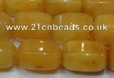 CYJ271 15.5 inches 10*14mm faceted tube yellow jade gemstone beads