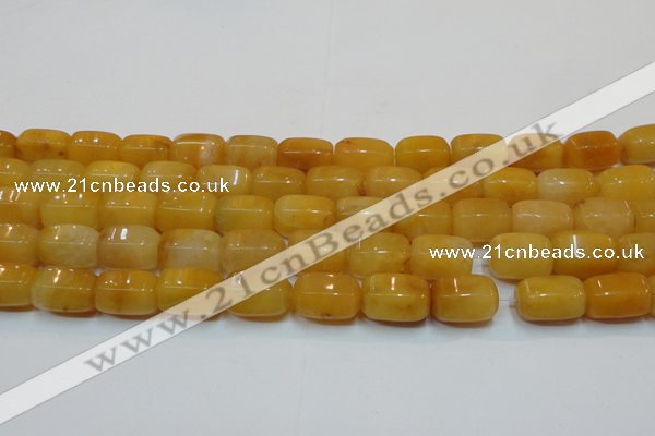 CYJ271 15.5 inches 10*14mm faceted tube yellow jade gemstone beads