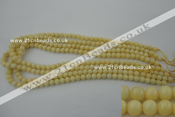 CYJ301 15.5 inches 6mm round yellow jade beads wholesale