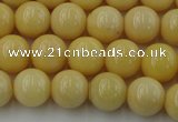 CYJ302 15.5 inches 8mm round yellow jade beads wholesale