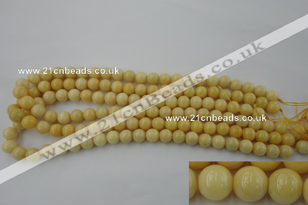 CYJ302 15.5 inches 8mm round yellow jade beads wholesale