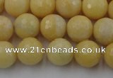 CYJ312 15.5 inches 8mm faceted round yellow jade beads wholesale