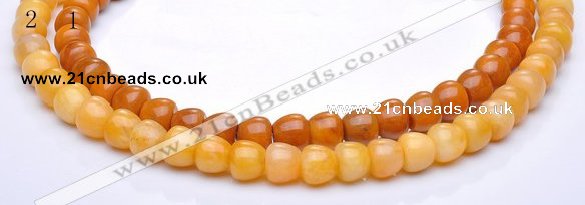 CYJ32 8*8mm bread shape yellow jade gemstone beads Wholesale