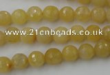 CYJ321 15.5 inches 8mm faceted round yellow jade beads wholesale