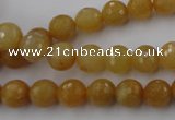 CYJ323 15.5 inches 8mm faceted round yellow jade beads wholesale