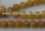 CYJ323 15.5 inches 8mm faceted round yellow jade beads wholesale