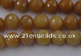 CYJ324 15.5 inches 10mm faceted round yellow jade beads wholesale