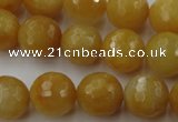 CYJ325 15.5 inches 12mm faceted round yellow jade beads wholesale