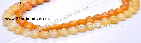 CYJ37 16 inch 12*12mm heart yellow jade gemstone beads Wholesale