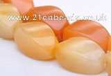 CYJ40 10*14mm twisted rice yellow jade gemstone beads Wholesale