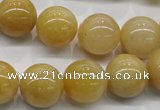 CYJ402 15.5 inches 8mm round yellow jade gemstone beads