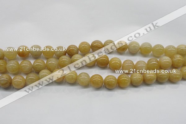 CYJ402 15.5 inches 8mm round yellow jade gemstone beads