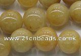 CYJ403 15.5 inches 10mm round yellow jade gemstone beads