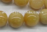 CYJ404 15.5 inches 12mm round yellow jade gemstone beads