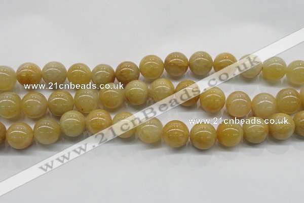 CYJ404 15.5 inches 12mm round yellow jade gemstone beads