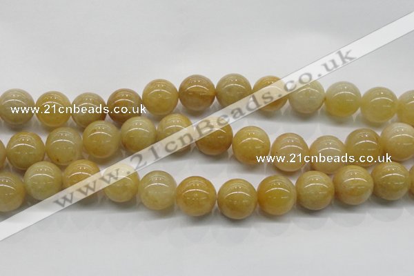 CYJ405 15.5 inches 14mm round yellow jade gemstone beads