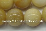 CYJ406 15.5 inches 16mm round yellow jade gemstone beads