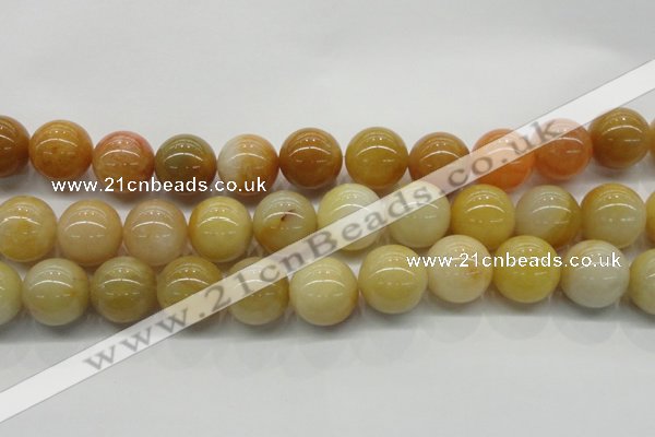 CYJ406 15.5 inches 16mm round yellow jade gemstone beads