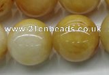 CYJ407 15.5 inches 18mm round yellow jade gemstone beads