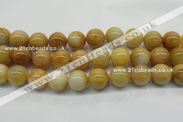 CYJ407 15.5 inches 18mm round yellow jade gemstone beads