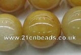 CYJ408 15.5 inches 20mm round yellow jade gemstone beads